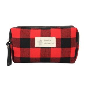 PLAID DESIGN COSMETIC POUCH